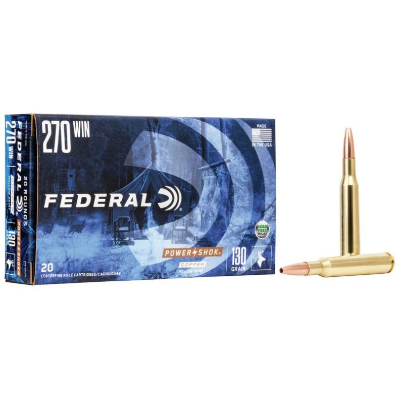 Federal .270 Win. (blyfri) 8,4g/130gr Copper "Power Shok"