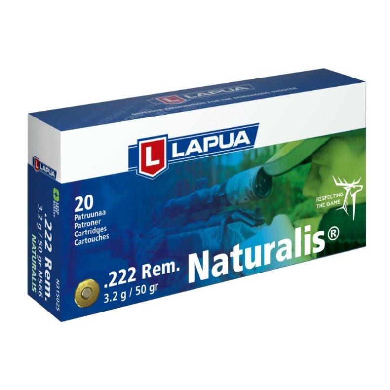 Lapua .222 Rem (Blyfri) 3,2g Naturalis